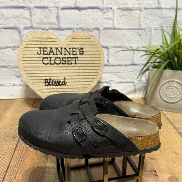Birkenstock Birkis US L 7 M 5 Black Pebbled Camden Close Toe Clog Mule buckle - Picture 5 of 14